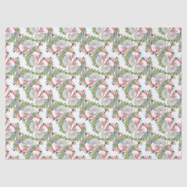 Koala Christmas White Wrapping Paper (Front)