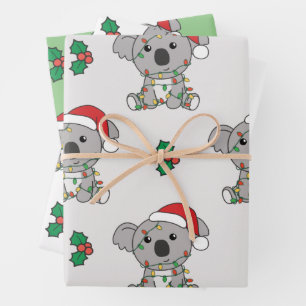 Koala Christmas Winter Animals Holiday Koalas Wrapping Paper Sheet