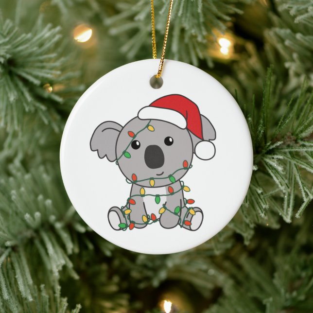 Koala Christmas Winter Animals Koalas Ceramic Tree Decoration (Tree)