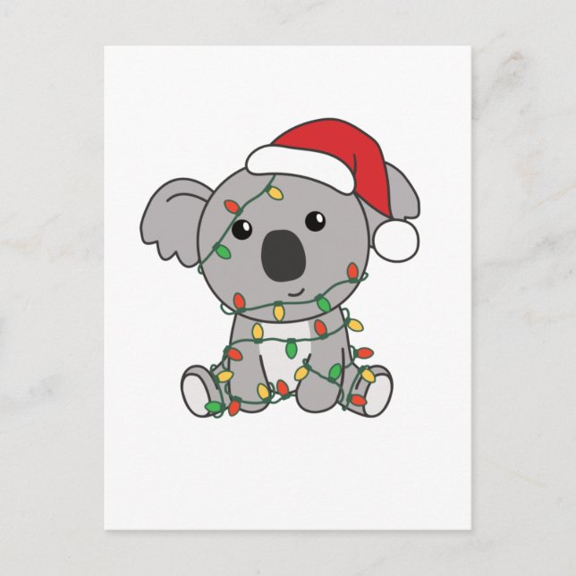 Koala Christmas Winter Animals Koalas Holiday Postcard (Front)