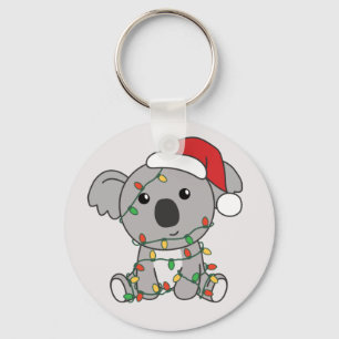 Koala Christmas Winter Animals Koalas Keychain