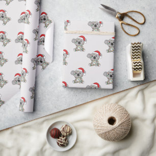 Koala Christmas Winter Animals Koalas Wrapping Pap Wrapping Paper