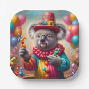 Koala Clown Paper Plate