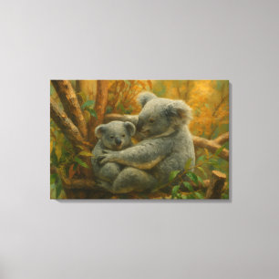 Koala Companions – Realistic Wildlife Pair Canvas Print