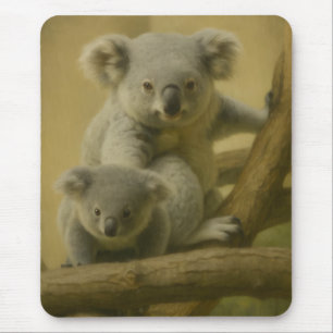 Koala Companions – Tender Wildlife Art Print Mouse Mat