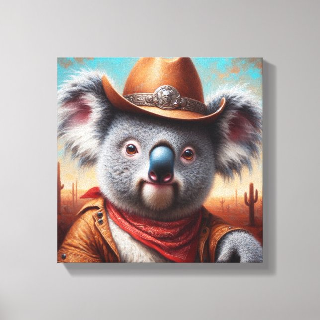 Koala Cowboy Canvas Print (Front)
