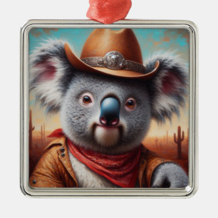 Koala Cowboy Metal Tree Decoration