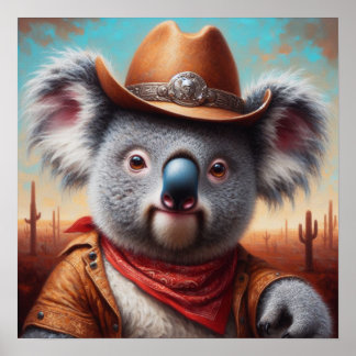 Koala Cowboy Poster