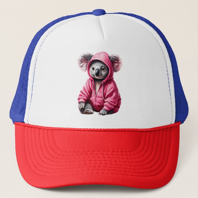 Koala Cuddles: Adorable Mother and Baby Trucker Hat (Front)