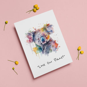 Koala Cuddles in Colour, custom Holiday Postcard