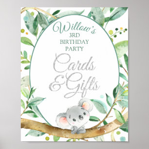 Koala Custom Birthday Party Cards and Gifts Poster