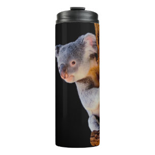 Koala Cute in Tree Grey Thermal Tumbler