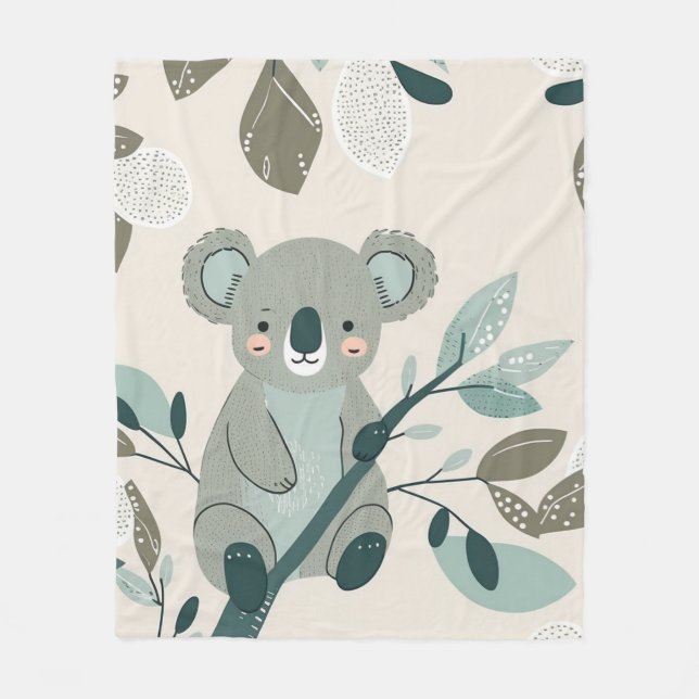Koala Cuteness Nursery Fleece Blanket (Front)