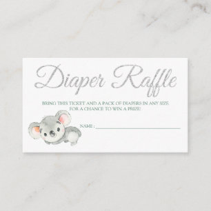 Koala Diaper Raffle Card Tickets for Baby Shower