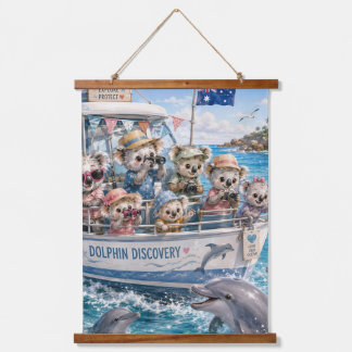 Koala Dolphin Cruise on the Australian Coast Hanging Tapestry