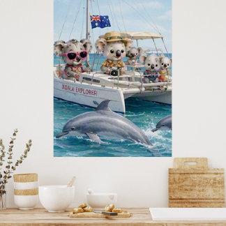Koala Dolphin Watching Adventure on the Open Sea Poster