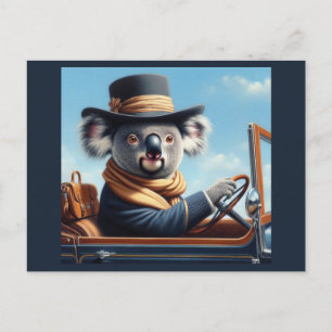 Koala Driving Postcard