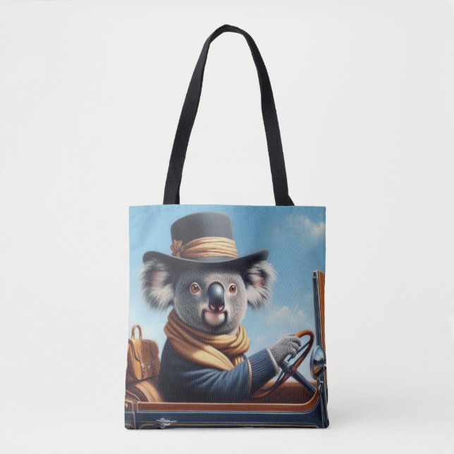 Koala Driving Tote Bag (Front)
