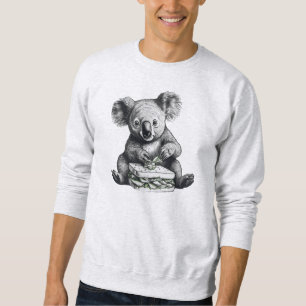 Koala eating a sandwich Cute Bear Sweatshirt
