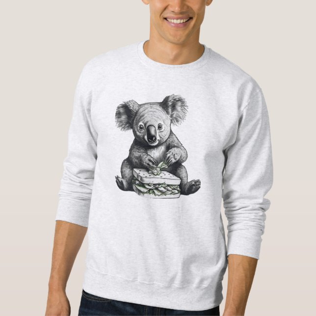 Koala eating a sandwich Cute Bear Sweatshirt (Front)
