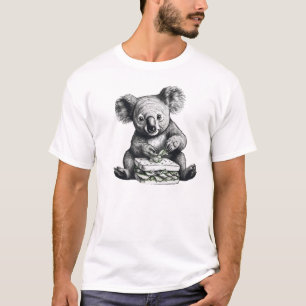 Koala eating a sandwich Cute Bear T-Shirt