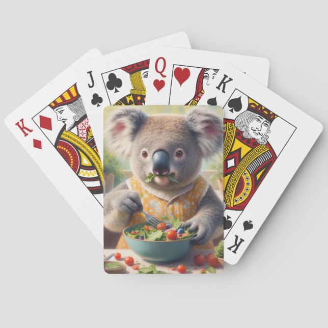 Koala Eating Salad Playing Cards (Back)