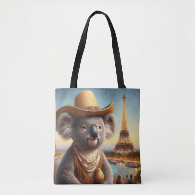 Koala Eiffel Tower Tote Bag (Front)