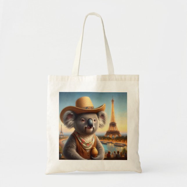 Koala Eiffel Tower Tote Bag (Front)