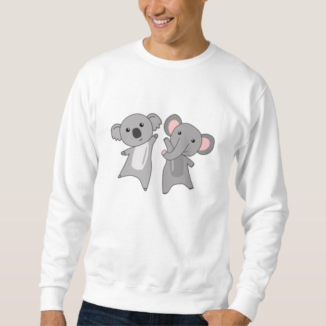 Koala Elephant Cute Animals For Children Sweatshirt (Front)