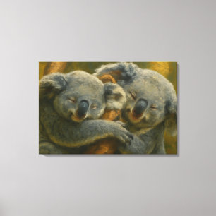 Koala Embrace – Tender Wildlife Moment Canvas Print