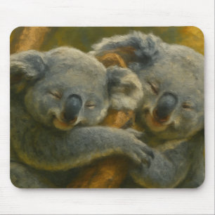 Koala Embrace – Tender Wildlife Moment Mouse Mat