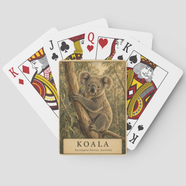 Koala Eucalyptus Forest VINTAGE Playing Cards (Back)