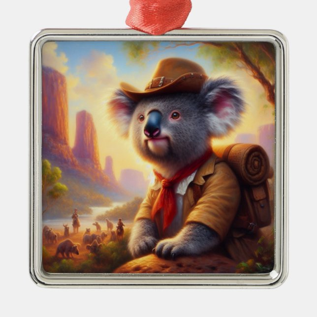 Koala Explorer Metal Tree Decoration (Front)
