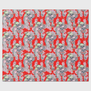 Koala Family Red Christmas  Wrapping Paper