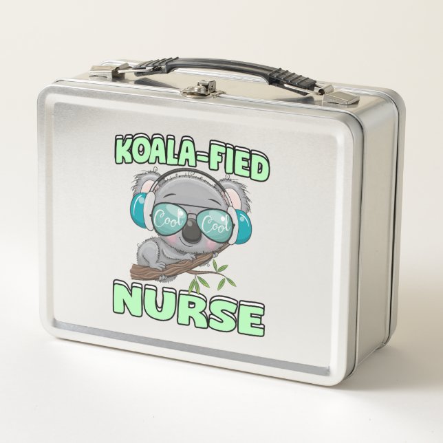 Koala-fied Nurse  Metal Lunch Box (Front)