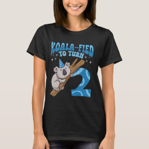 Koala-Fied To Turn 2 Years Old 2nd Birthday Party T-Shirt