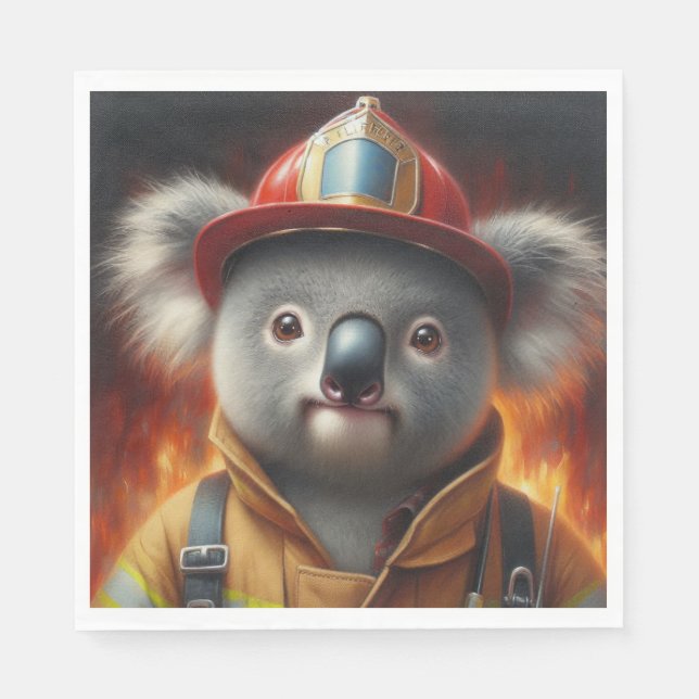 Koala Firefighter Napkin (Front)