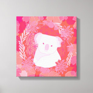 Koala Flower of life Canvas Print