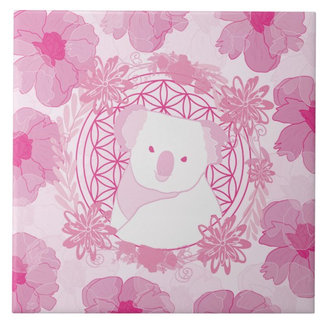 Koala Flower of life Tile (Front)