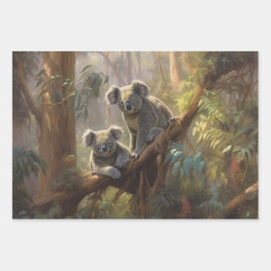 Koala Forest Dreams Wrapping Paper Sheet