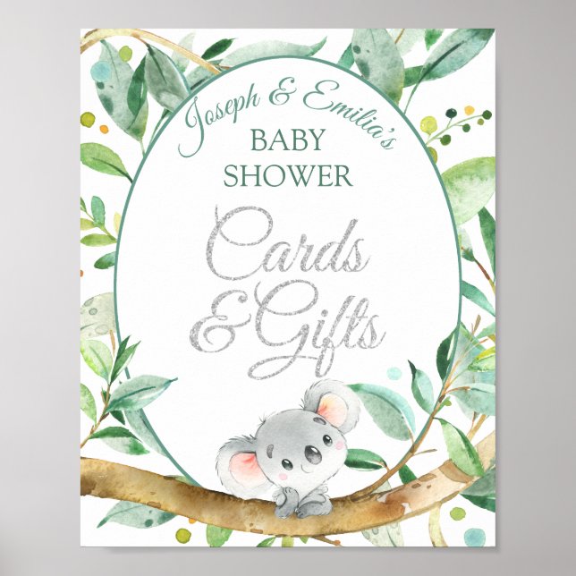 Koala Gender Neutral Baby Shower Cards and Gifts Poster (Front)