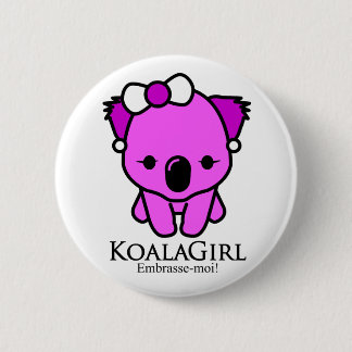 Koala Girl 6 Cm Round Badge
