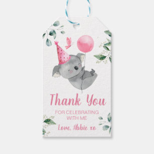 Koala Girl Birthday Party Favor Bag Gift Tags