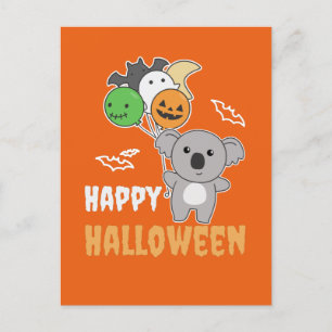 Koala Halloween Balloons For Kids Cute Koalas Holiday Postcard