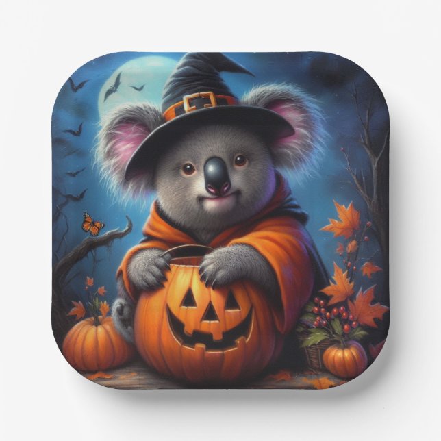 Koala Halloween Costume Paper Plate (Front)