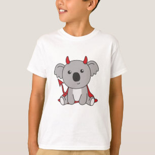 Koala Halloween Cute Devil Kids Witches Costume T-Shirt