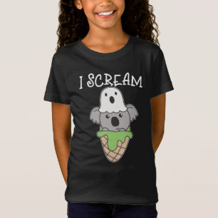 Koala Halloween Ghost I Scream Ice Cream Pun T-Shirt