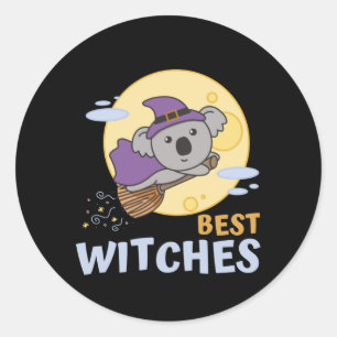 Koala Halloween Witch Kids Witches Best Witches Classic Round Sticker