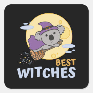 Koala Halloween Witch Kids Witches Best Witches Square Sticker
