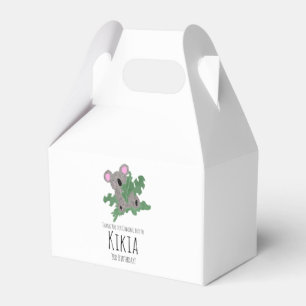 Koala Hand Drawn Animal Green Birthday Party Favour Box
